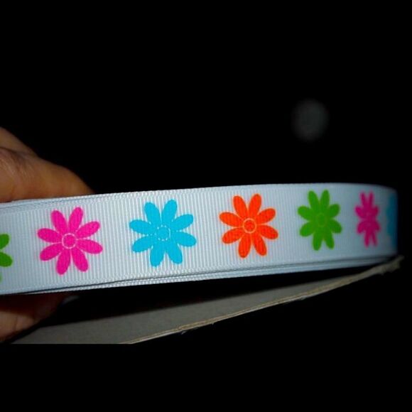Grosgrain Ribbon 7/8” 5 yards 5/$20 hair bows shipping supplies flowers daisies - Picture 3 of 10
